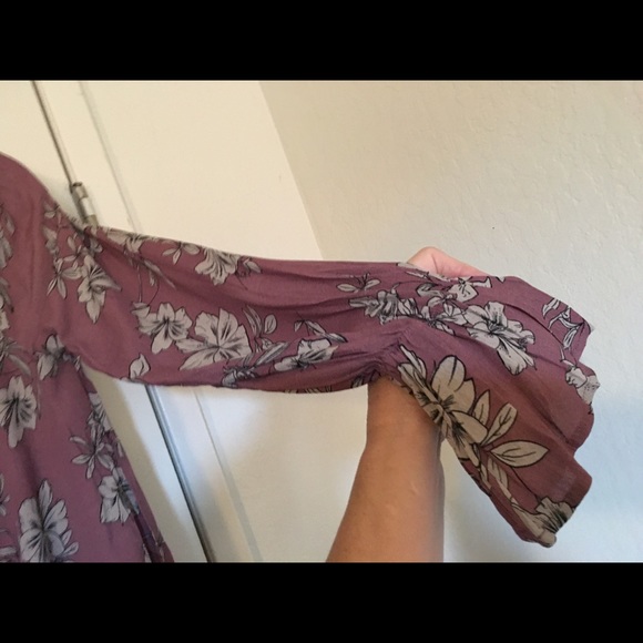 Tobi Off Shoulder Burgundy Peasant Top - Picture 6 of 7